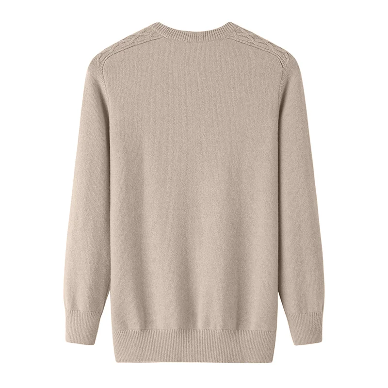 100% Cashmere, Cashmere crew-neck sweater — Red, 14–15.5µm, Cashmere Garment / Men — detail view 2