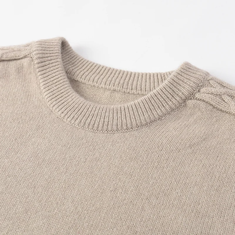 100% Cashmere, Cashmere crew-neck sweater — Red, 14–15.5µm, Cashmere Garment / Men — detail view 6