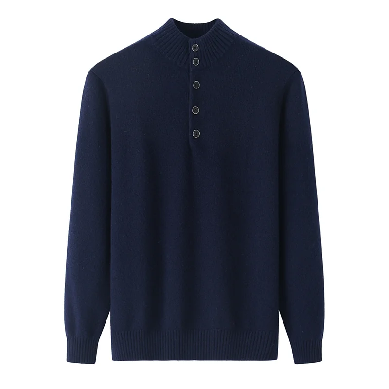 100% Cashmere, Cashmere crew-neck sweater — Grey, 14–15.5µm, Cashmere Garment / Men — detail view 3