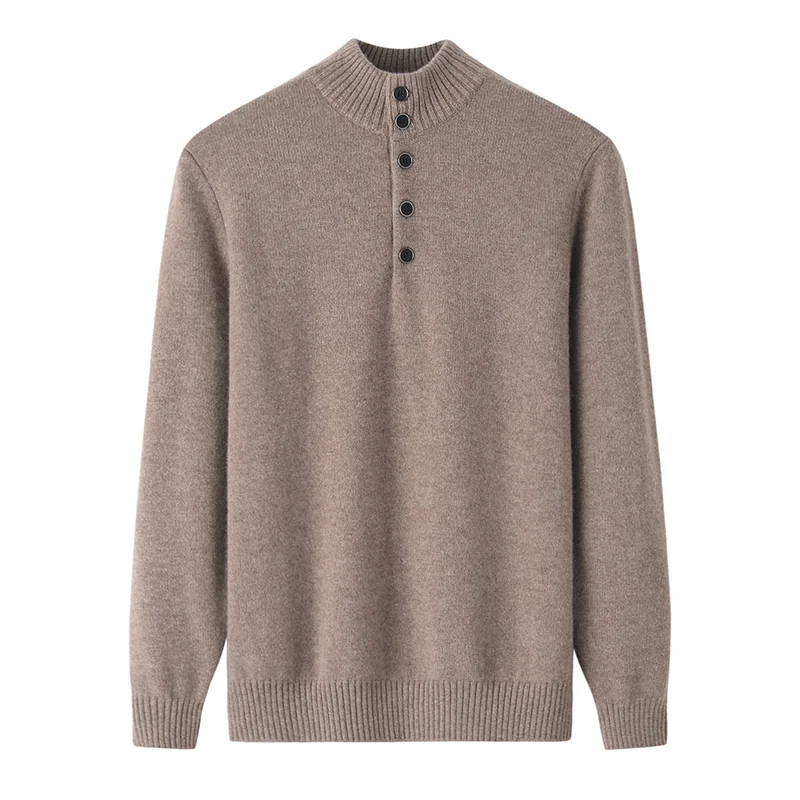 100% Cashmere, Cashmere crew-neck sweater — Grey, 14–15.5µm, Cashmere Garment / Men — detail view 4
