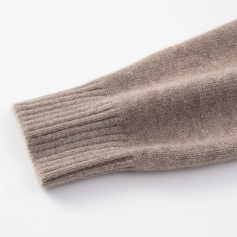 100% Cashmere, Cashmere crew-neck sweater — Grey, 14–15.5µm, Cashmere Garment / Men — detail view 6