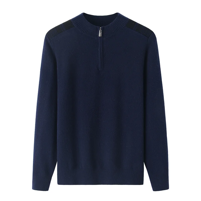 100% Cashmere, Cashmere crew-neck sweater — Grey, 14–15.5µm, Cashmere Garment / Men — detail view 3