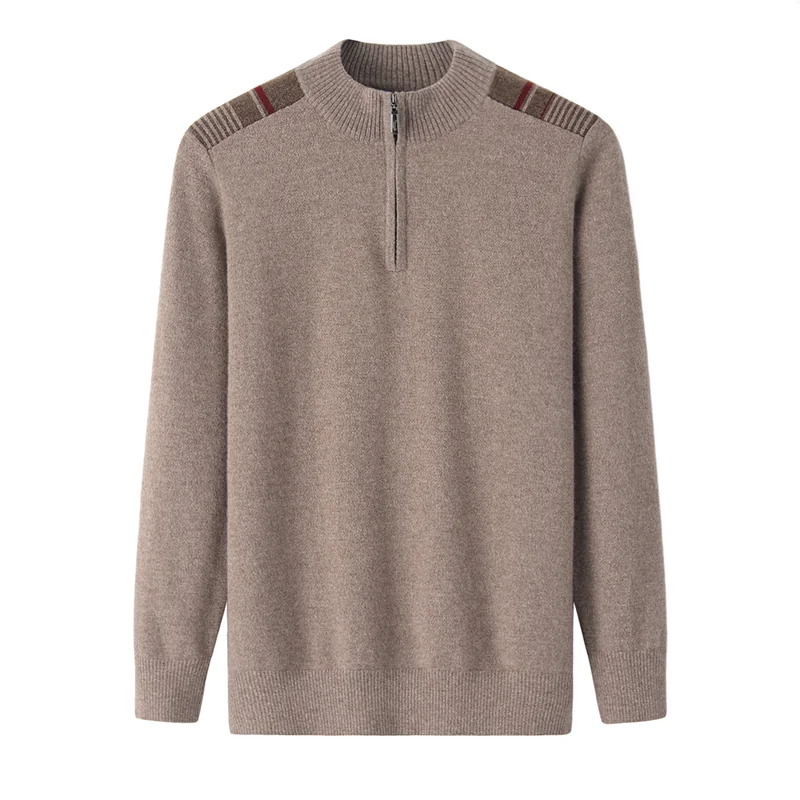 100% Cashmere, Cashmere crew-neck sweater — Grey, 14–15.5µm, Cashmere Garment / Men — detail view 4