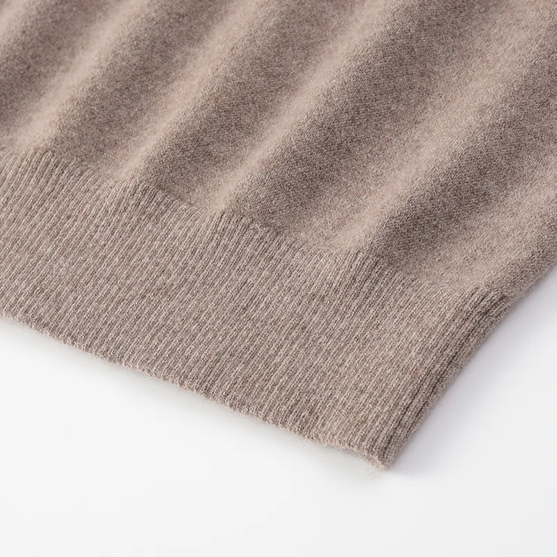 100% Cashmere, Cashmere crew-neck sweater — Grey, 14–15.5µm, Cashmere Garment / Men — detail view 5