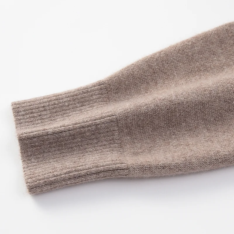 100% Cashmere, Cashmere crew-neck sweater — Grey, 14–15.5µm, Cashmere Garment / Men — detail view 6