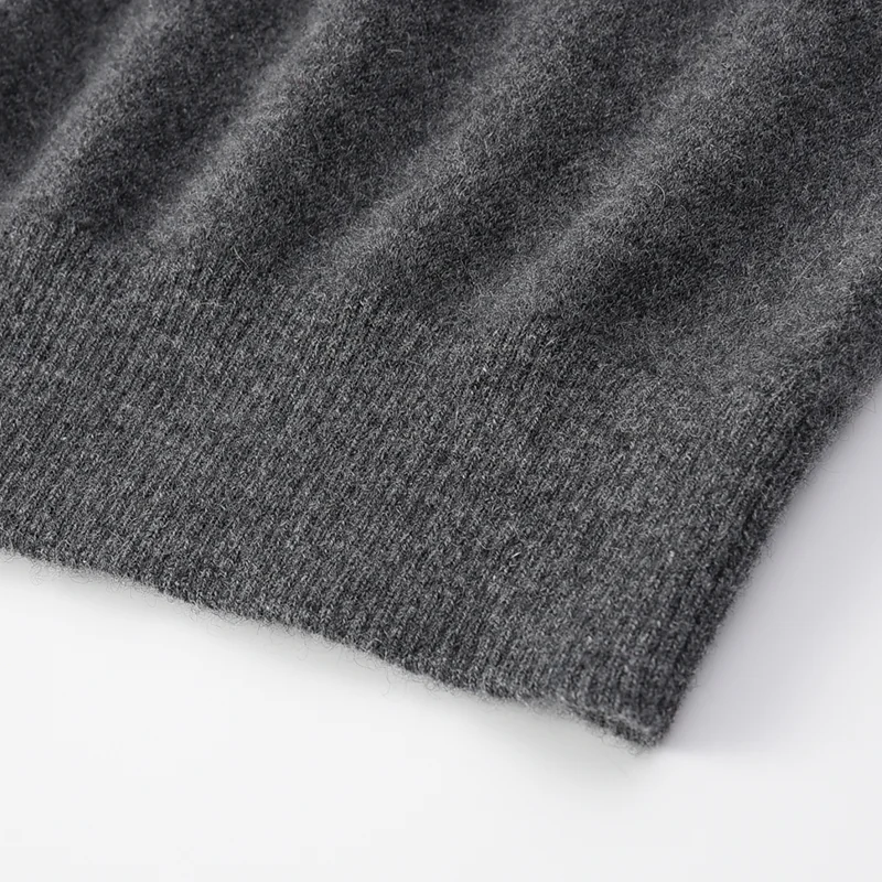 100% Cashmere, Cashmere crew-neck sweater — Navy, 14–15.5µm, Cashmere Garment / Men — detail view 5