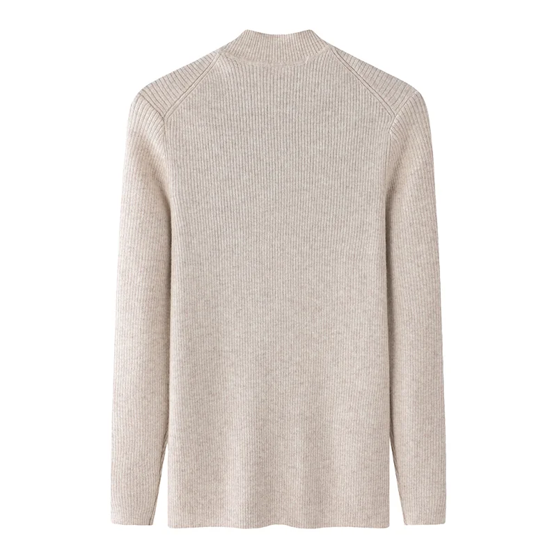 100% Cashmere, Cashmere crew-neck sweater — Grey, 14–15.5µm, Cashmere Garment / Men — detail view 2
