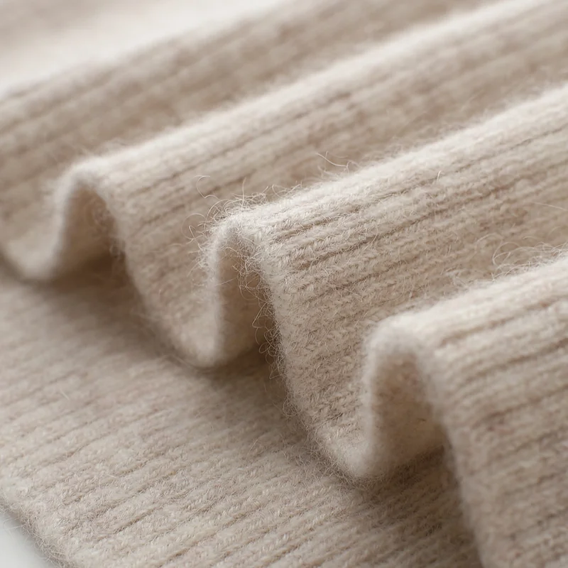 100% Cashmere, Cashmere crew-neck sweater — Grey, 14–15.5µm, Cashmere Garment / Men — detail view 5