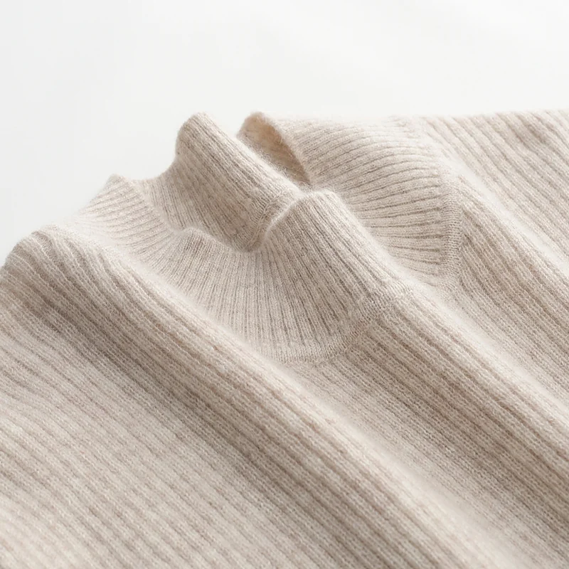 100% Cashmere, Cashmere crew-neck sweater — Grey, 14–15.5µm, Cashmere Garment / Men — detail view 7