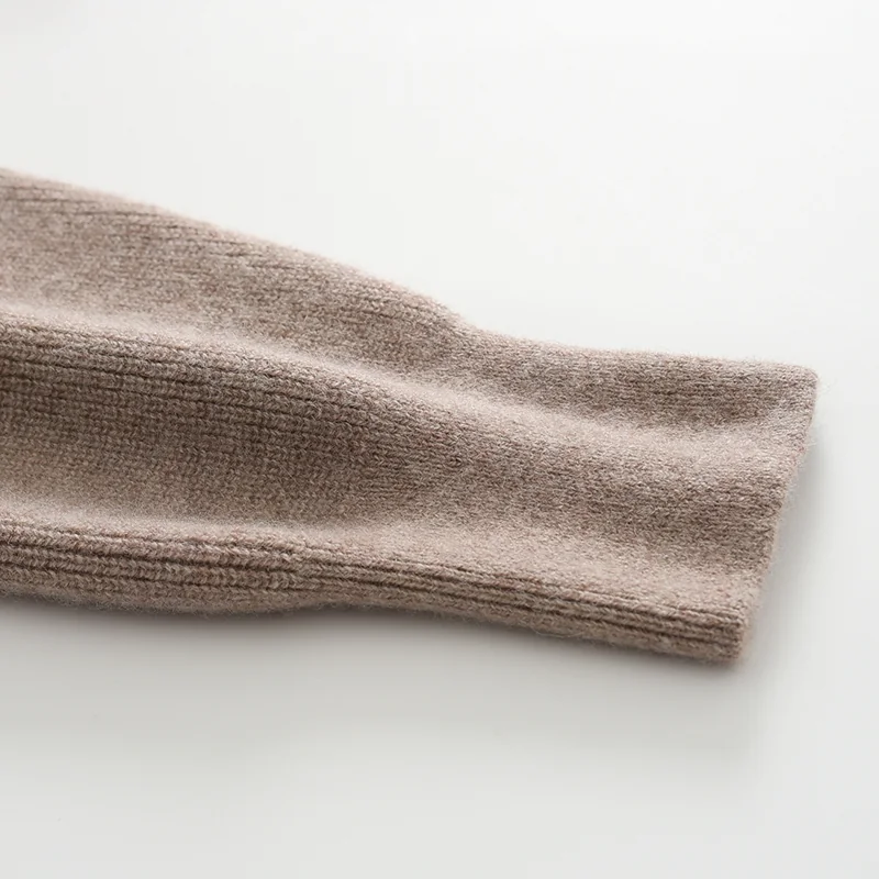 100% Cashmere, Cashmere button-front cardigan — Grey, 14–15.5µm, Cashmere Garment / Men — detail view 6