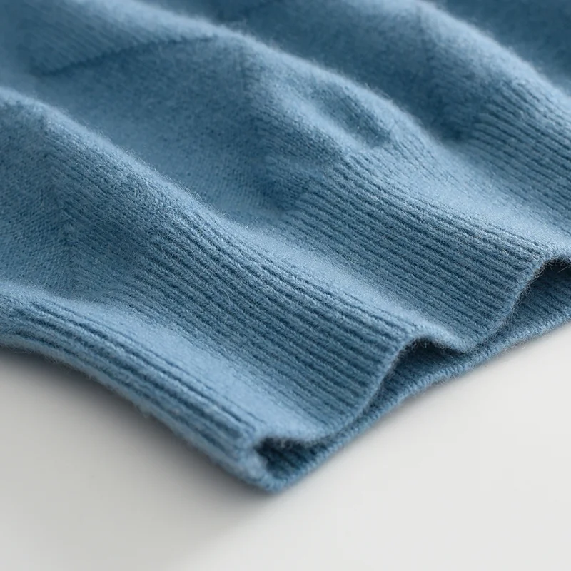 100% Cashmere, Cashmere crew-neck sweater — Grey, 14–15.5µm, Cashmere Garment / Men — detail view 6