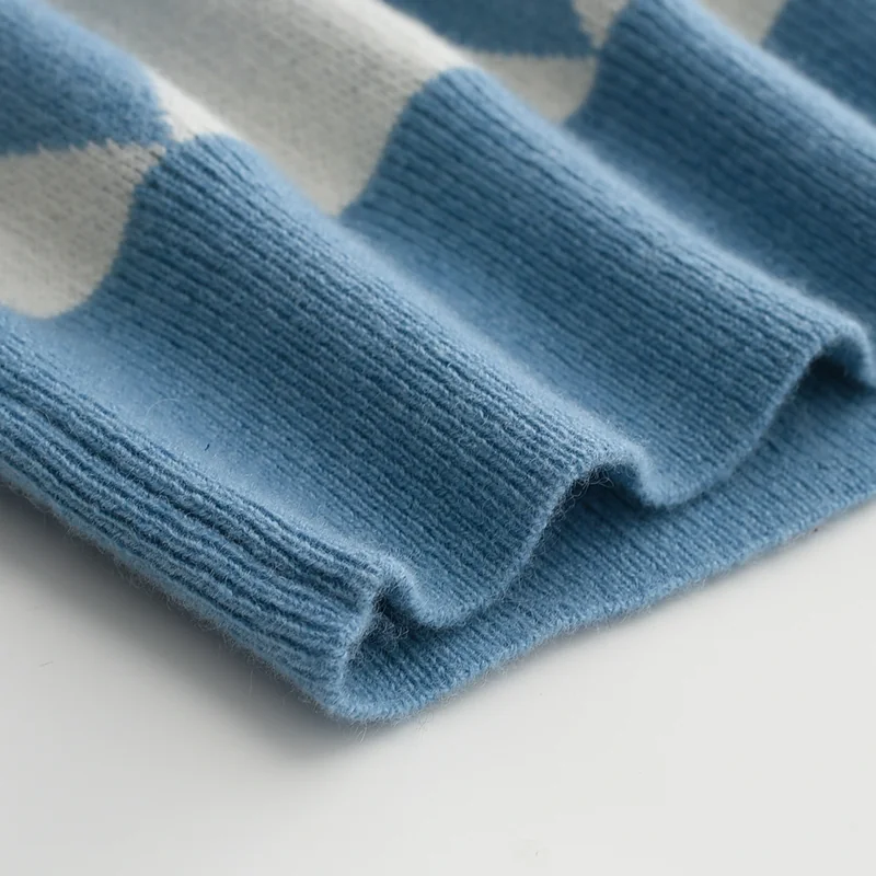 100% Cashmere, Cashmere crew-neck sweater — Grey Fair isle, 14–15.5µm, Cashmere Garment / Men — detail view 5