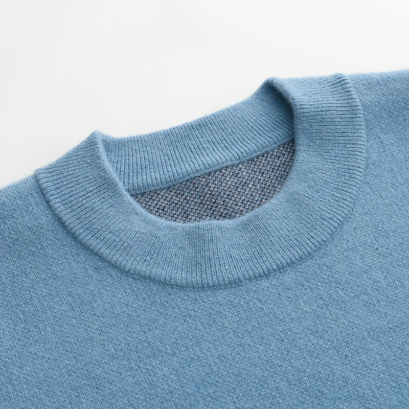 100% Cashmere, Cashmere crew-neck sweater — Grey Fair isle, 14–15.5µm, Cashmere Garment / Men — detail view 7