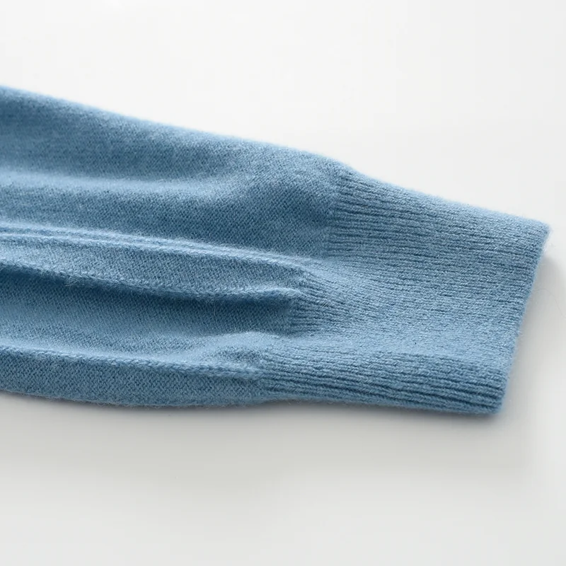 100% Cashmere, Cashmere crew-neck sweater — Camel, 14–15.5µm, Cashmere Garment / Men — detail view 6