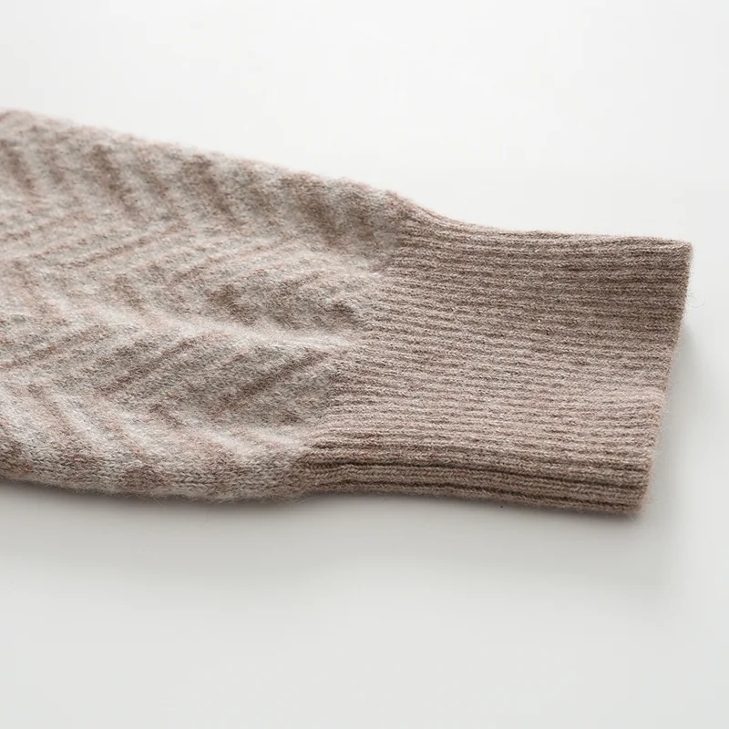 100% Cashmere, Cashmere crew-neck sweater — Green, 14–15.5µm, Cashmere Garment / Men — detail view 6