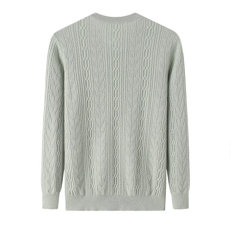 100% Cashmere, Cashmere crew-neck sweater — Red, 14–15.5µm, Cashmere Garment / Men — detail view 2
