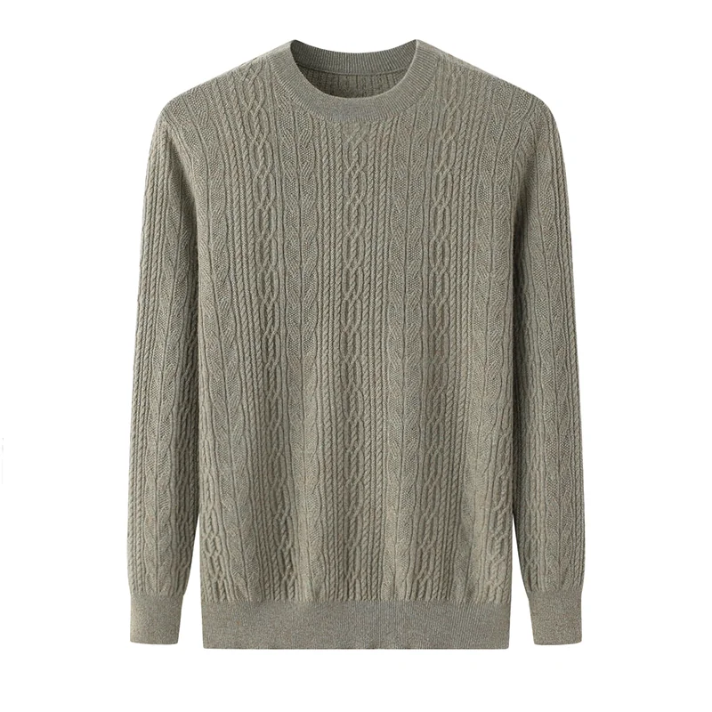 100% Cashmere, Cashmere crew-neck sweater — Red, 14–15.5µm, Cashmere Garment / Men — detail view 4