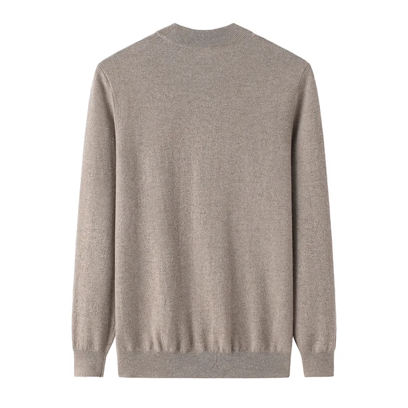 100% Cashmere, Cashmere crew-neck sweater — Green Diamond cable, 14–15.5µm, Cashmere Garment / Men — detail view 2