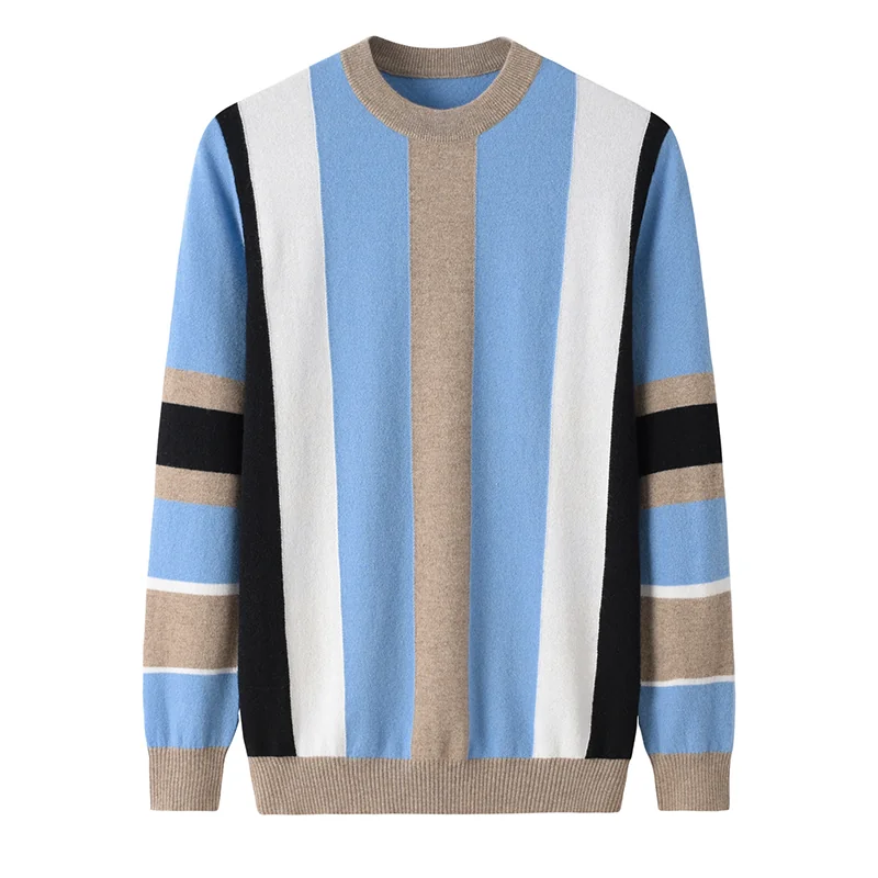 100% Cashmere, Cashmere knit trousers — Blue Trousers, 14–15.5µm, Cashmere Garment / Men — detail view 3