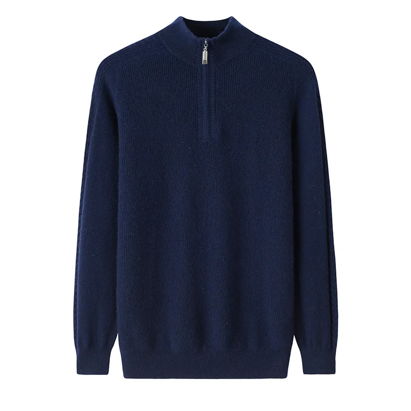 100% Cashmere, Cashmere crew-neck sweater — Grey, 14–15.5µm, Cashmere Garment / Men — detail view 5