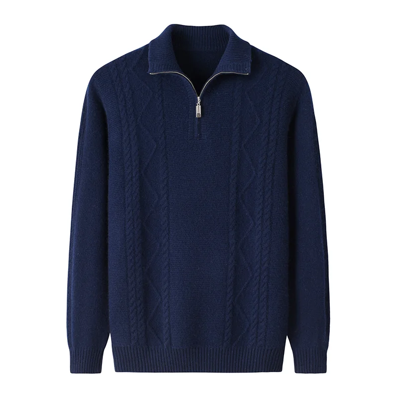 100% Cashmere, Cashmere crew-neck sweater — Grey, 14–15.5µm, Cashmere Garment / Men — detail view 4