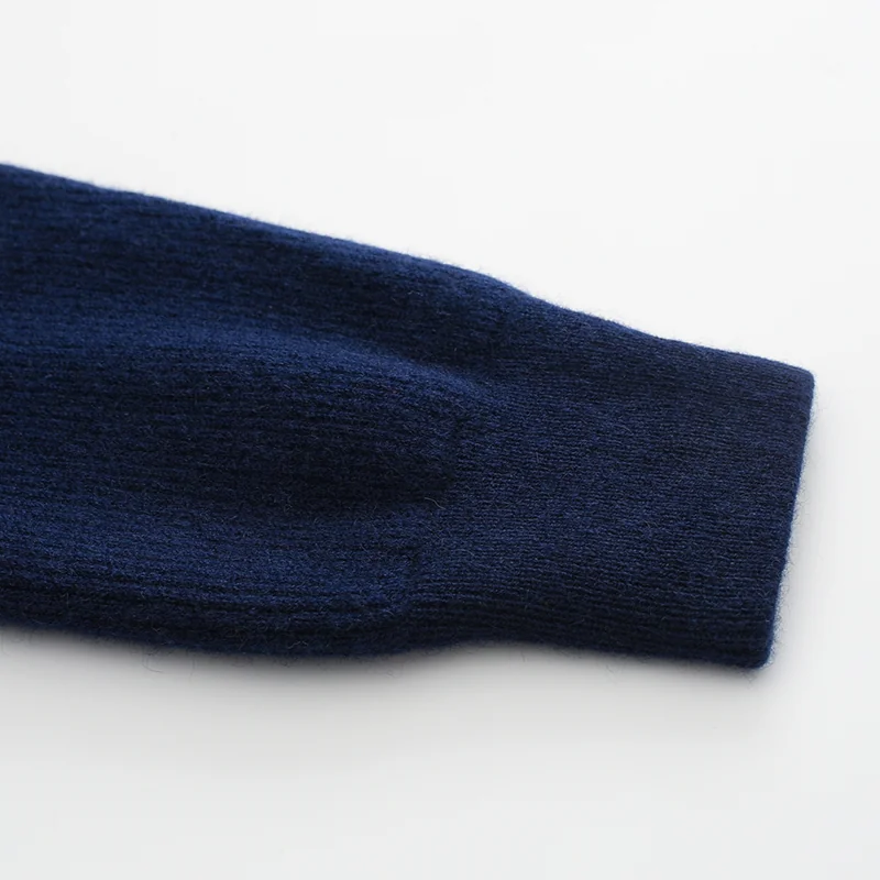 100% Cashmere, Cashmere zip-neck sweater — Grey Full zip, 14–15.5µm, Cashmere Garment / Men — detail view 5