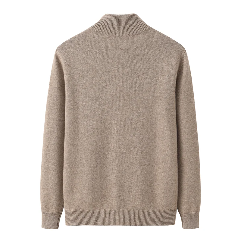 100% Cashmere, Cashmere button-front cardigan — Green, 14–15.5µm, Cashmere Garment / Men — detail view 2