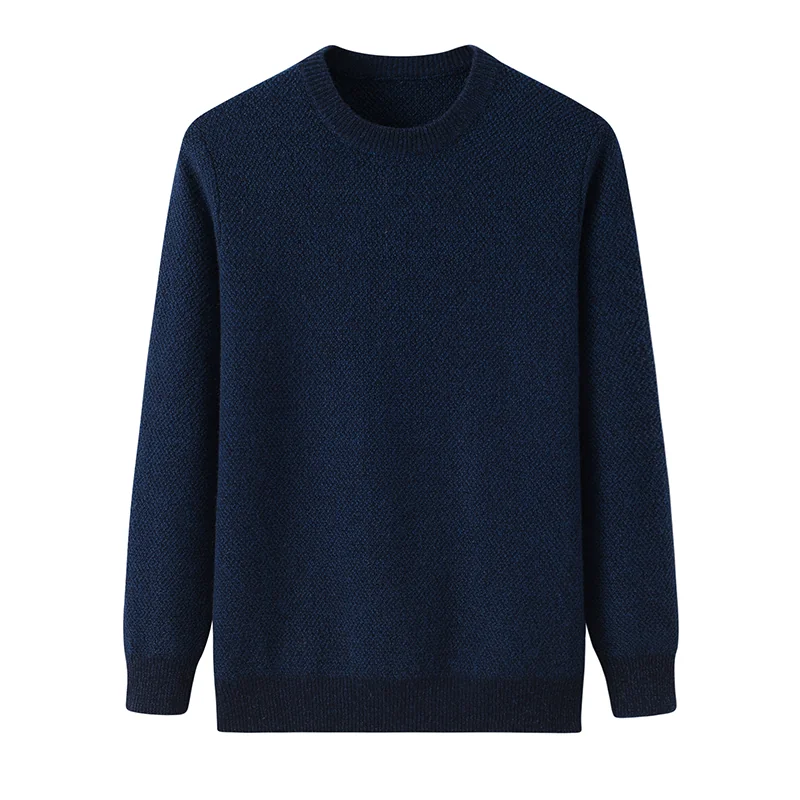 100% Cashmere, Cashmere crew-neck sweater — Grey, 14–15.5µm, Cashmere Garment / Men — detail view 4