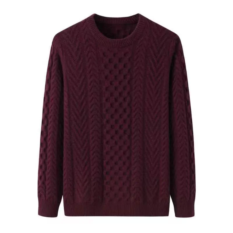 100% Cashmere, Cashmere crew-neck sweater — Green, 14–15.5µm, Cashmere Garment / Men — detail view 5