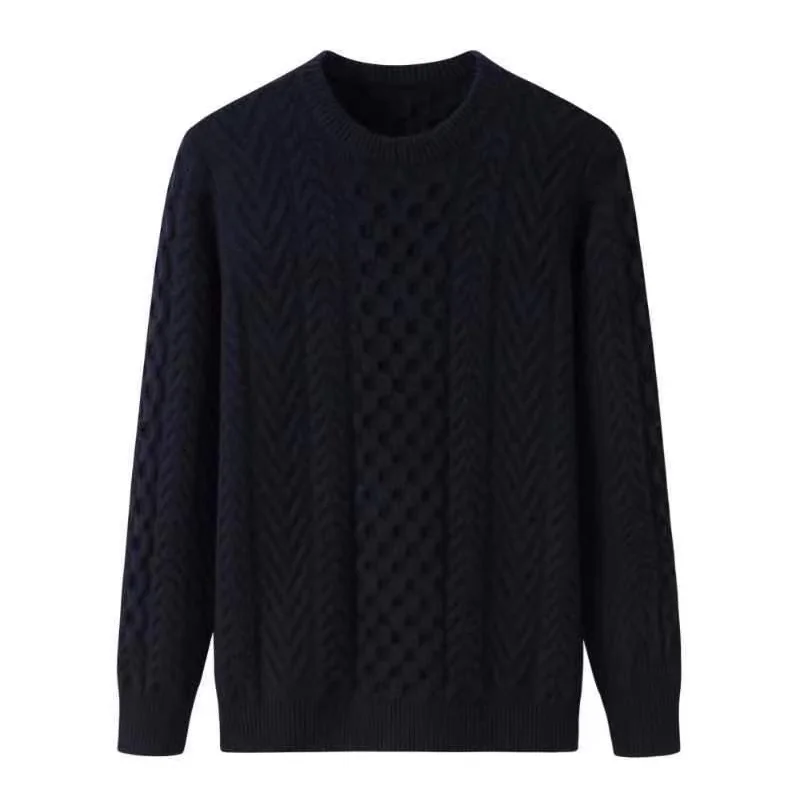 100% Cashmere, Cashmere crew-neck sweater — Green, 14–15.5µm, Cashmere Garment / Men — detail view 6
