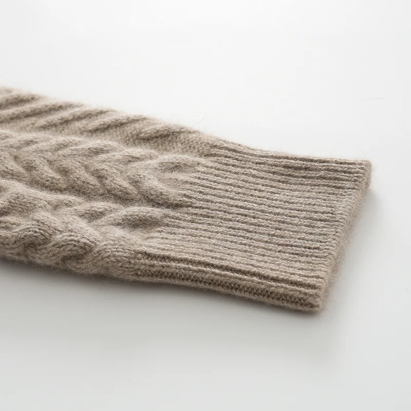 100% Cashmere, Cashmere crew-neck sweater — Green, 14–15.5µm, Cashmere Garment / Men — detail view 8
