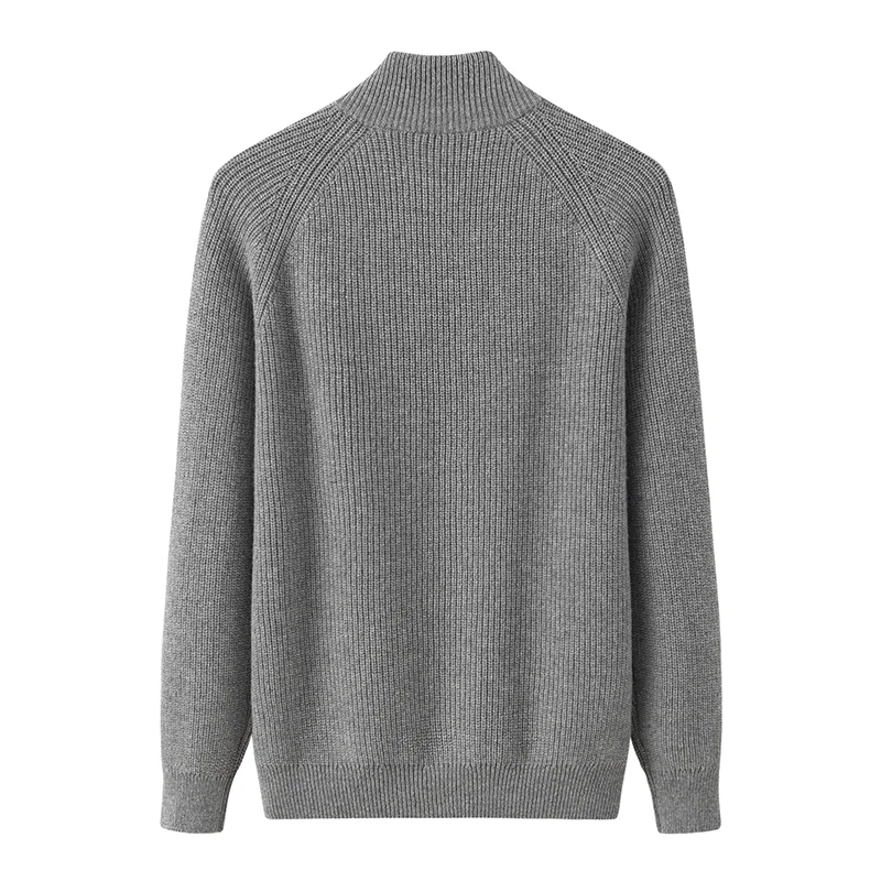 100% Cashmere, Cashmere crew-neck sweater — Green, 14–15.5µm, Cashmere Garment / Men — detail view 2
