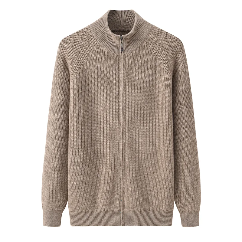 100% Cashmere, Cashmere crew-neck sweater — Green, 14–15.5µm, Cashmere Garment / Men — detail view 5