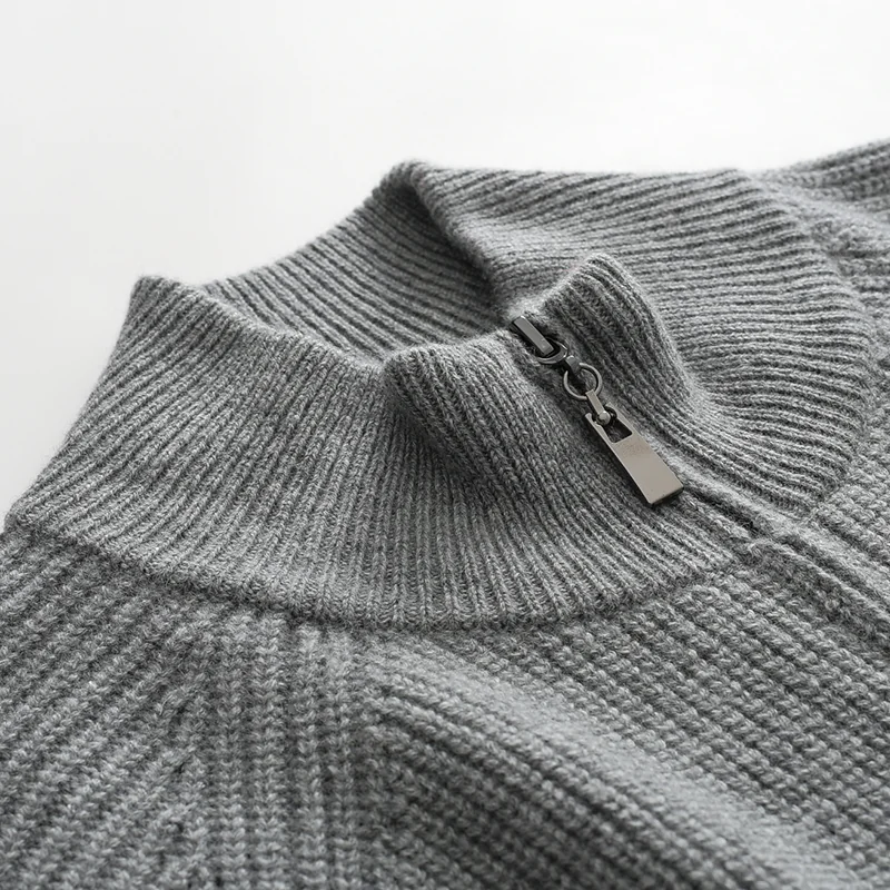 100% Cashmere, Cashmere crew-neck sweater — Green, 14–15.5µm, Cashmere Garment / Men — detail view 9
