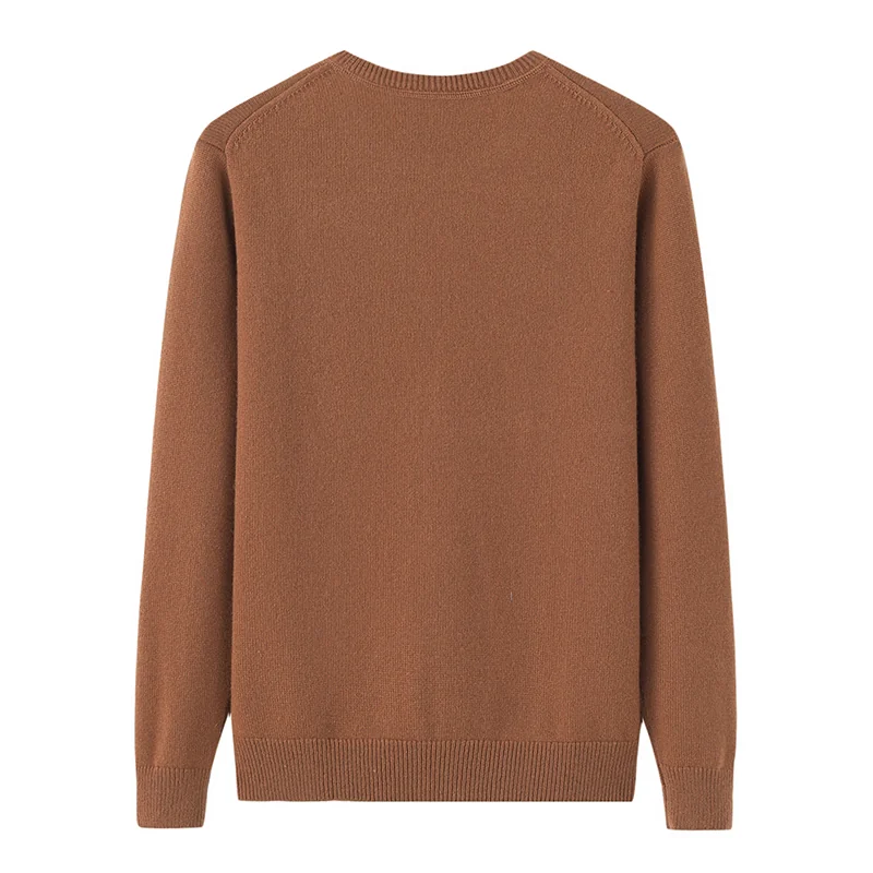 100% Cashmere, Cashmere crew-neck sweater — Green, 14–15.5µm, Cashmere Garment / Men — detail view 2
