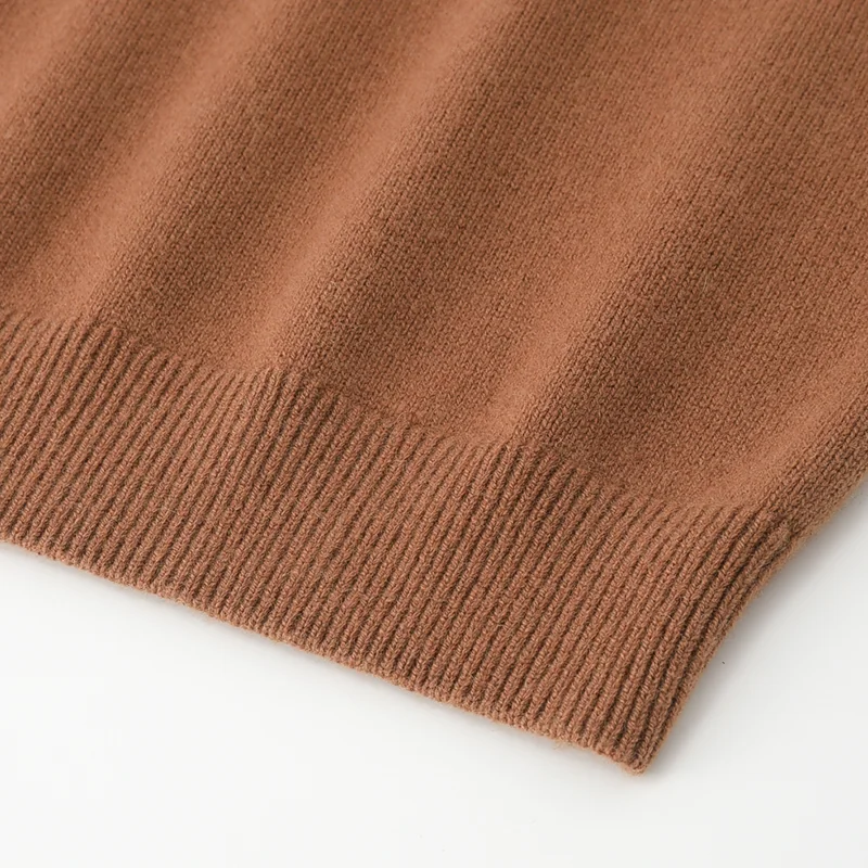 100% Cashmere, Cashmere crew-neck sweater — Green, 14–15.5µm, Cashmere Garment / Men — detail view 6