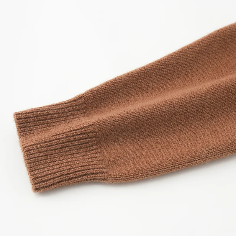 100% Cashmere, Cashmere crew-neck sweater — Green, 14–15.5µm, Cashmere Garment / Men — detail view 7