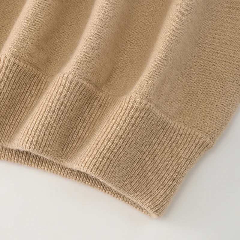 100% Cashmere, Cashmere crew-neck sweater — Beige, 14–15.5µm, Cashmere Garment / Women — detail view 4