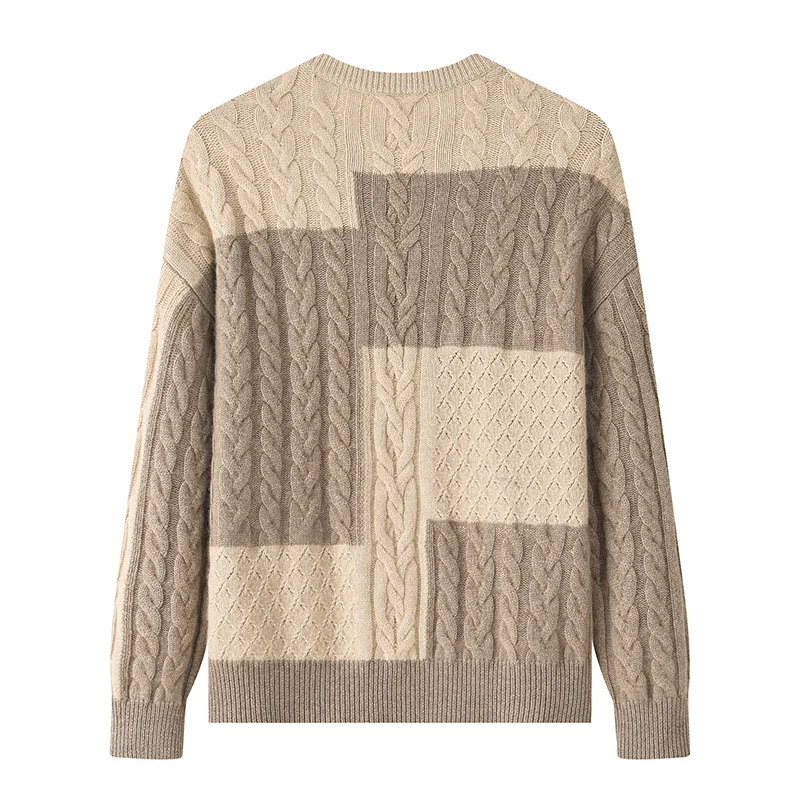 Cashmere crew-neck sweater — Colour-block