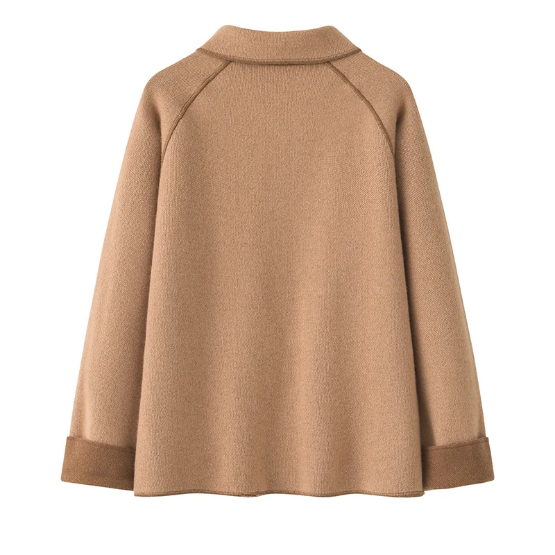 Cashmere crew-neck sweater — Camel Hooded — Cashmere Sweaters & Knitwear, 100% Cashmere