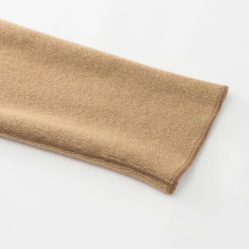 100% Cashmere, Cashmere crew-neck sweater — Camel Hooded, 14–15.5µm, Cashmere Garment / Women — detail view 5