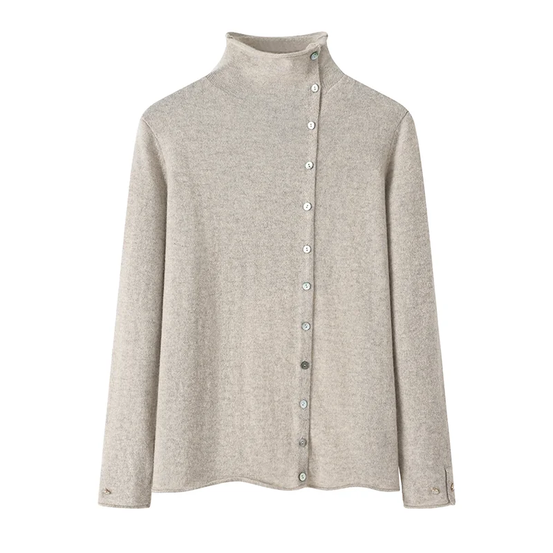 100% Cashmere, Cashmere crew-neck sweater — Camel, 14–15.5µm, Cashmere Garment / Women — detail view 2