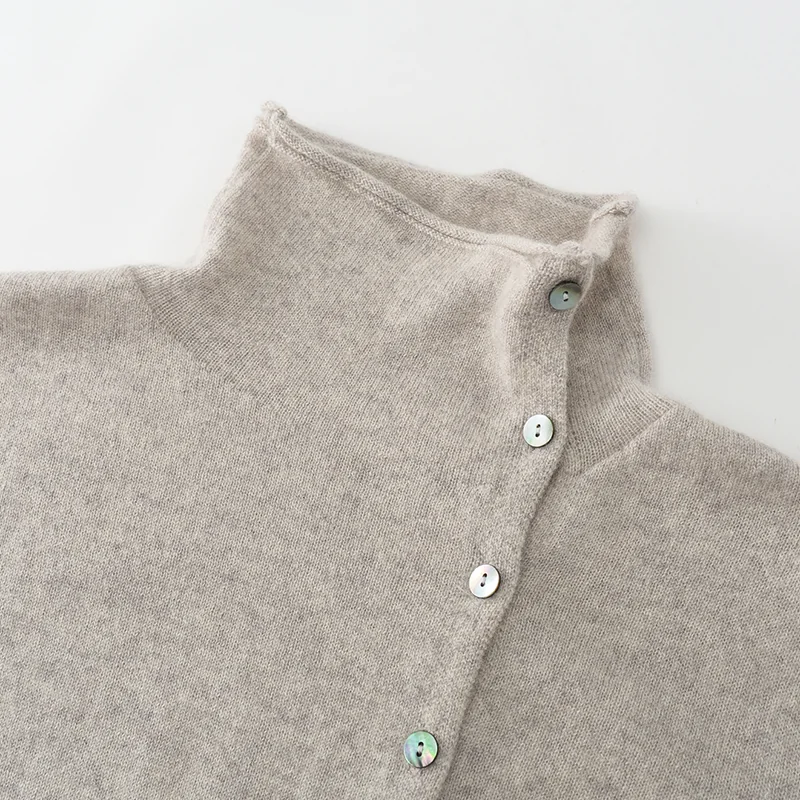100% Cashmere, Cashmere crew-neck sweater — Camel, 14–15.5µm, Cashmere Garment / Women — detail view 6