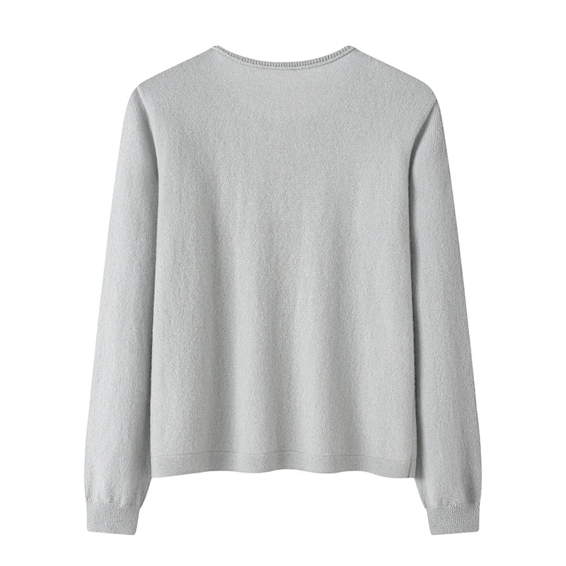 Cashmere crew-neck sweater — White — Cashmere Sweaters & Knitwear, 100% Cashmere