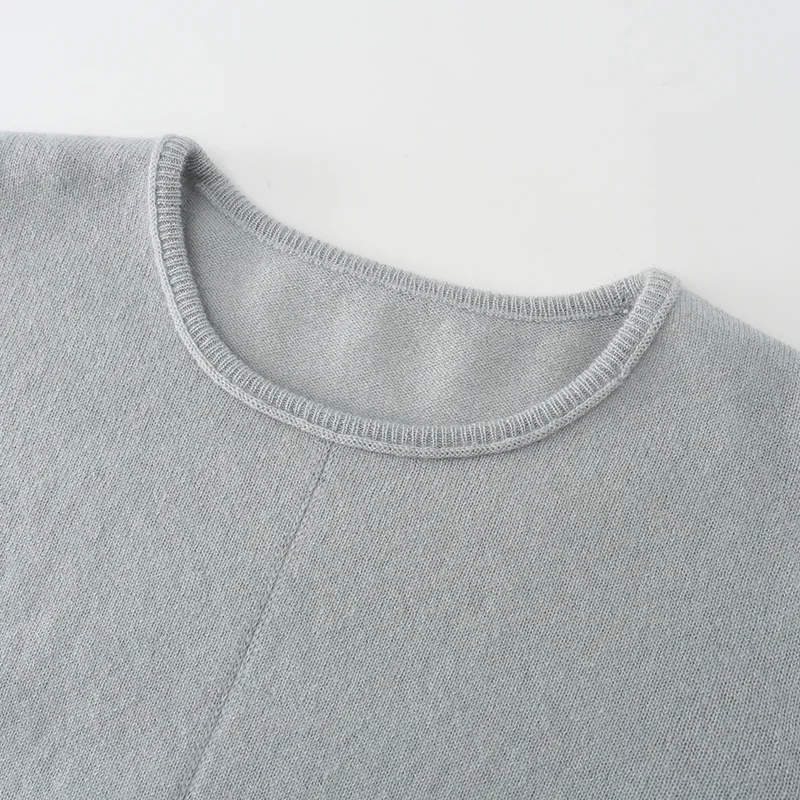 100% Cashmere, Cashmere crew-neck sweater — White, 14–15.5µm, Cashmere Garment / Women — detail view 6