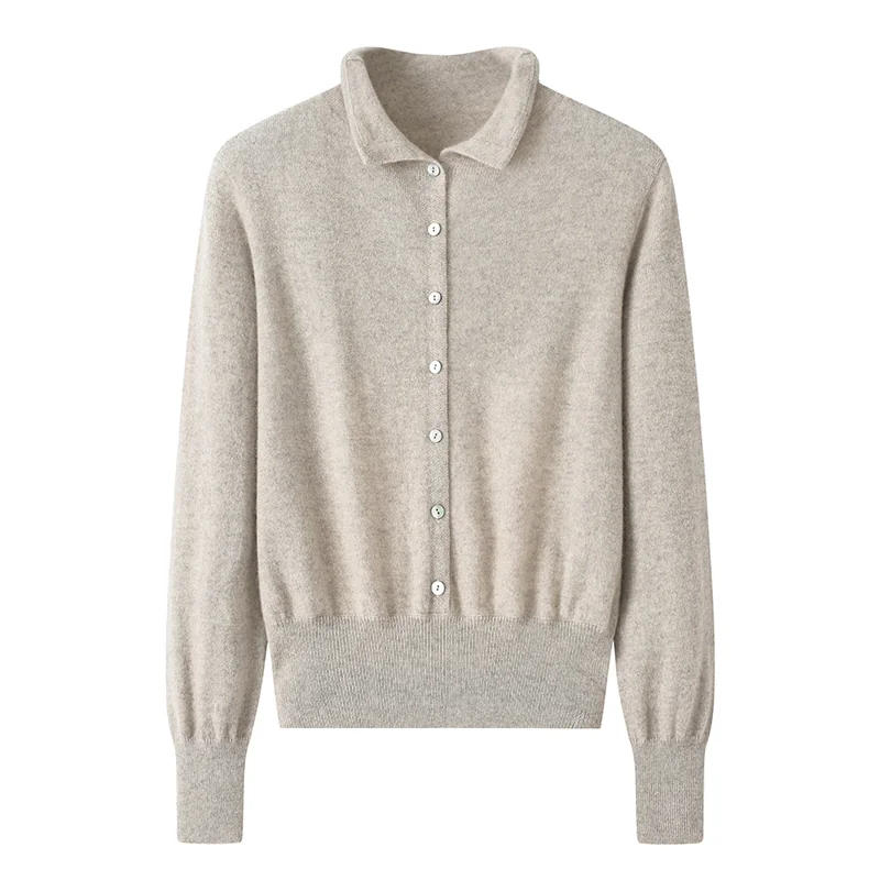 100% Cashmere, Cashmere crew-neck sweater — Camel, 14–15.5µm, Cashmere Garment / Women — detail view 2