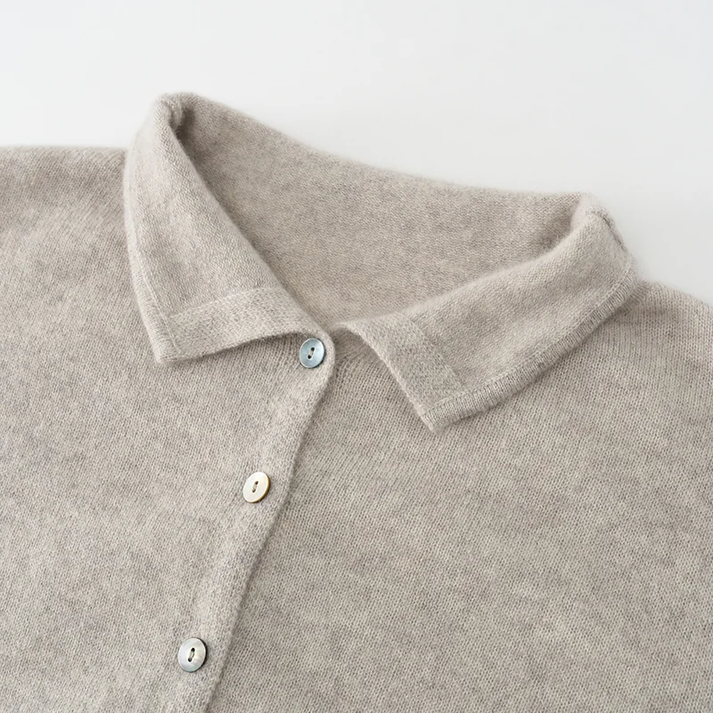 100% Cashmere, Cashmere crew-neck sweater — Camel, 14–15.5µm, Cashmere Garment / Women — detail view 6
