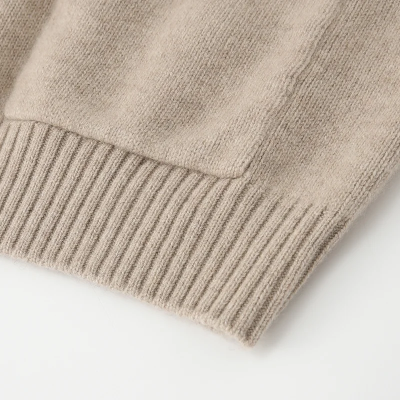 100% Cashmere, Cashmere crew-neck sweater — Grey, 14–15.5µm, Cashmere Garment / Women — detail view 4