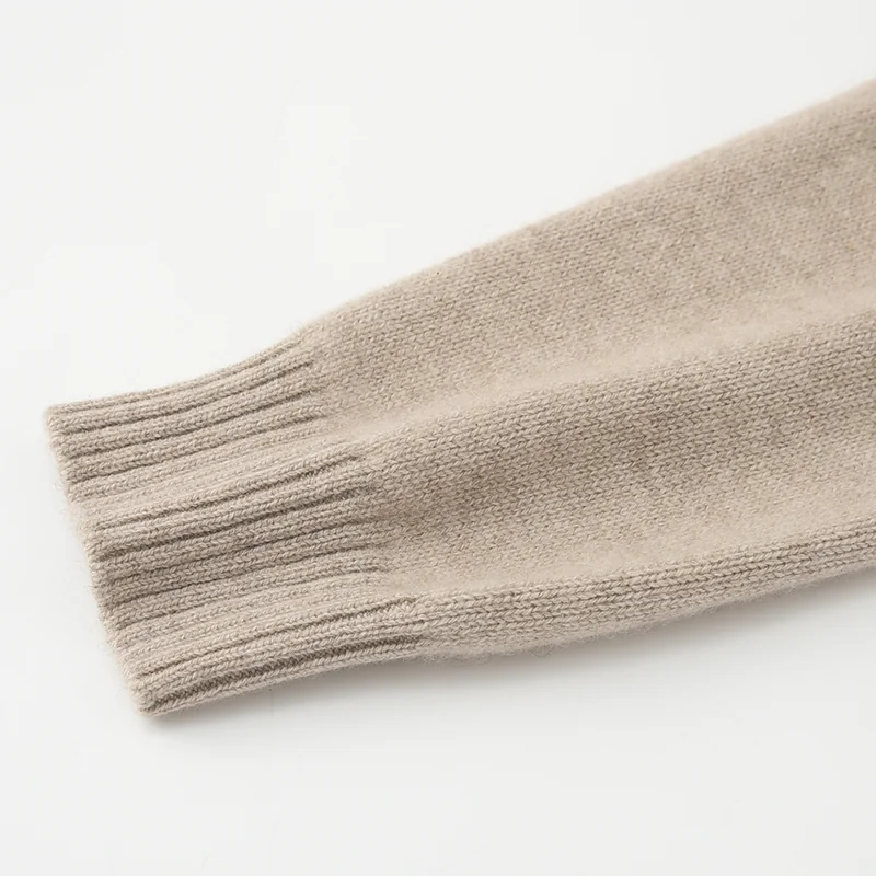 100% Cashmere, Cashmere crew-neck sweater — Grey, 14–15.5µm, Cashmere Garment / Women — detail view 5
