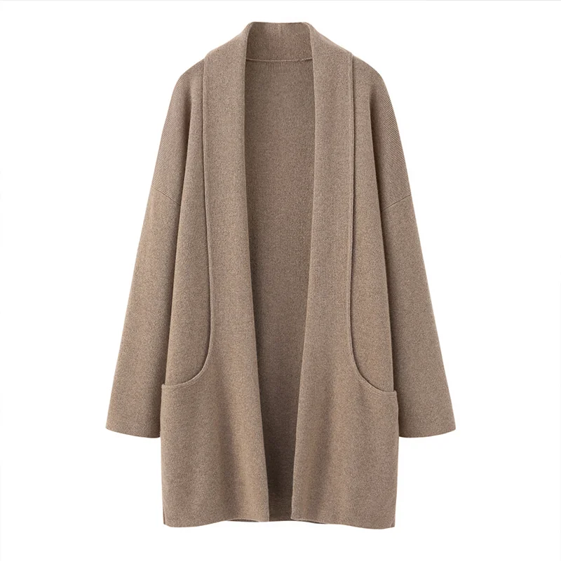 100% Cashmere, Cashmere crew-neck sweater — Beige, 14–15.5µm, Cashmere Garment / Women — detail view 3